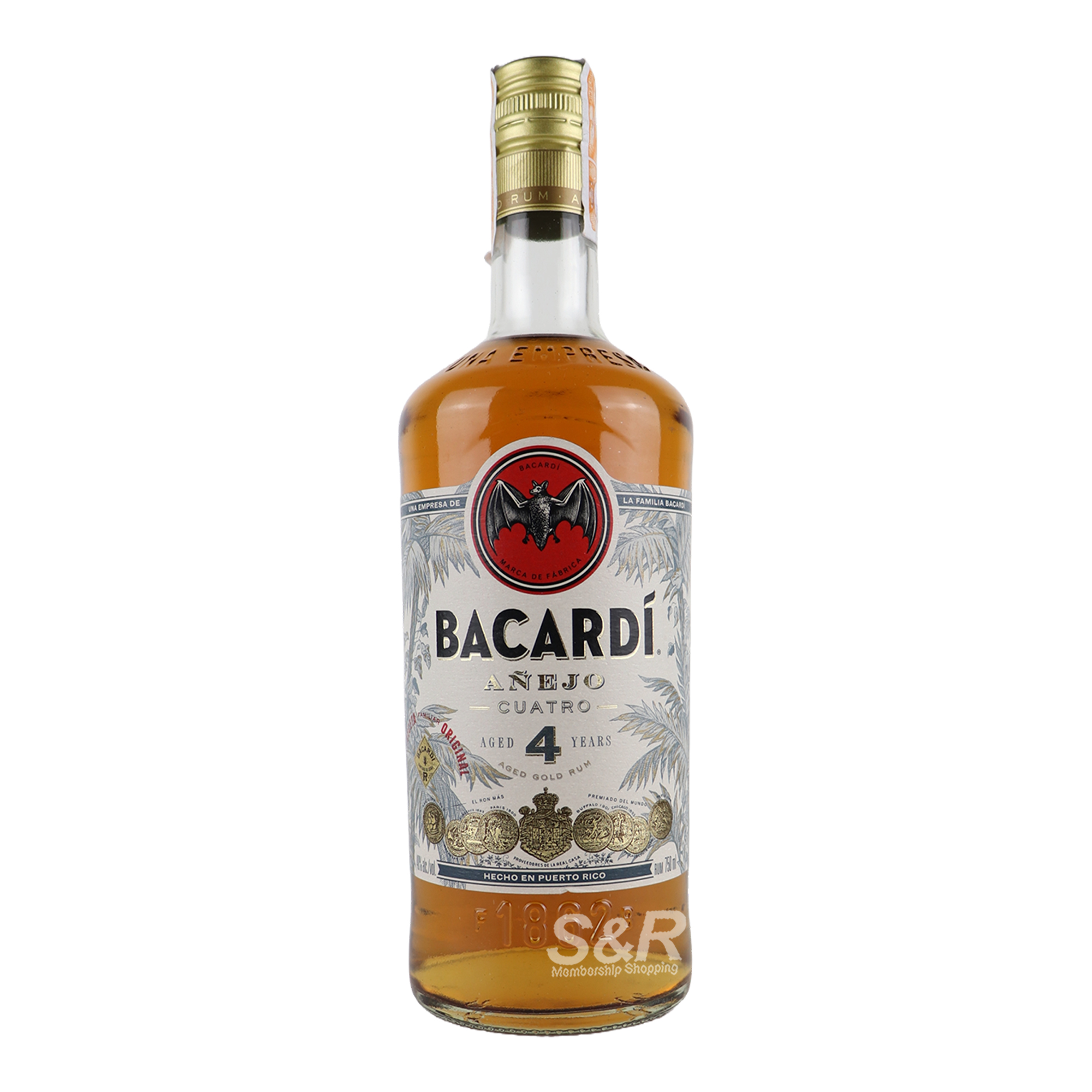 Bacardi Añejo Cuatro Aged Gold Rum 750mL Bacardi Añejo Cuatro Aged Gold Rum 750mL